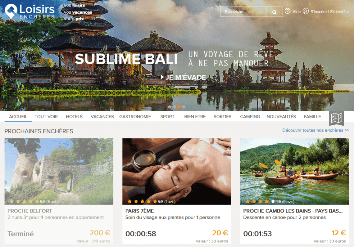 encheres sur loisirs encheres