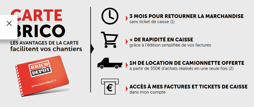 carte de fidélité brico dépot - carte avantage client