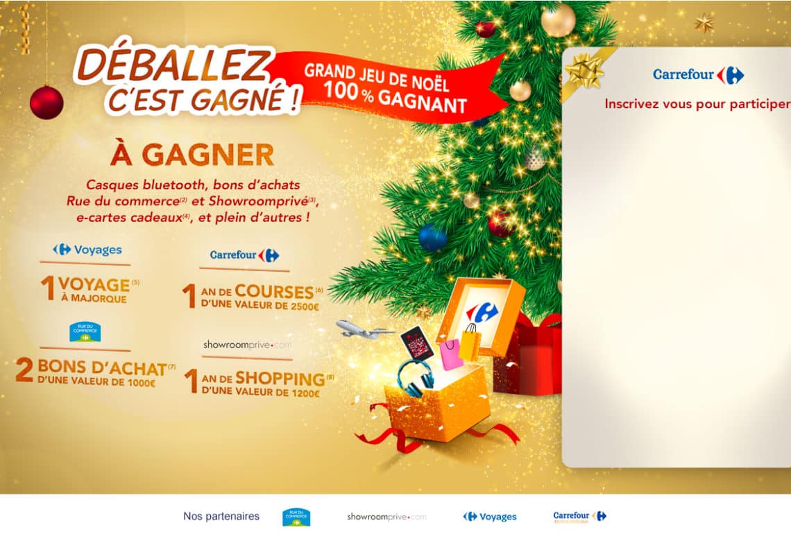 grand jeu de Noel Carrefour Deballez c’est gagne - carrefour-jeudenoel.fr
