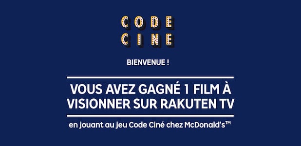 code McDonald’s Code Cine - Rakuten TV