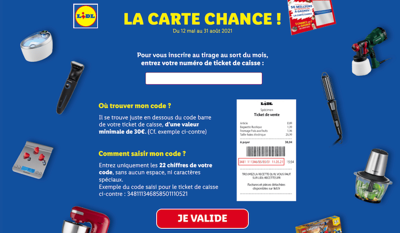 jeu la carte chance LIDL